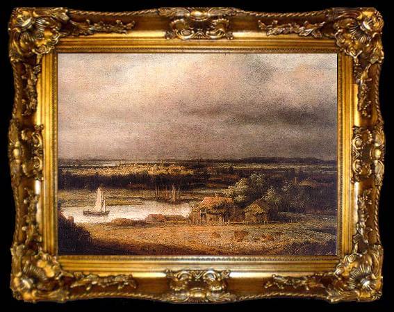 framed  Philips Koninck Wide River Landscape, ta009-2
